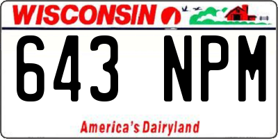WI license plate 643NPM
