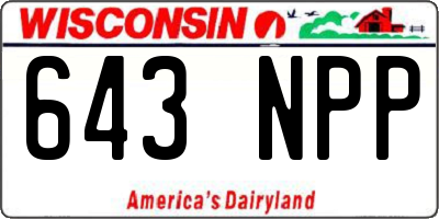 WI license plate 643NPP