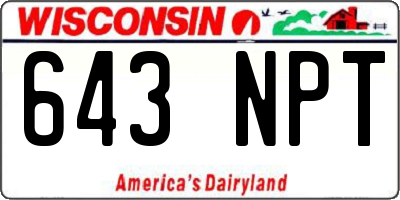 WI license plate 643NPT