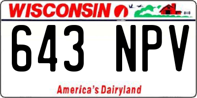 WI license plate 643NPV