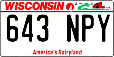WI license plate 643NPY