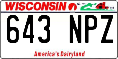 WI license plate 643NPZ