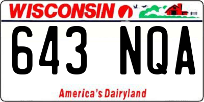 WI license plate 643NQA