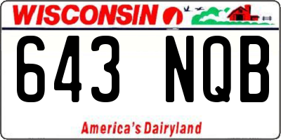 WI license plate 643NQB