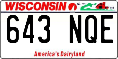 WI license plate 643NQE