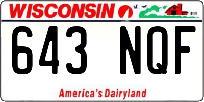 WI license plate 643NQF