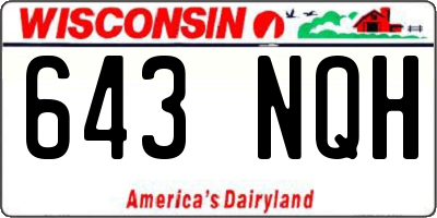 WI license plate 643NQH