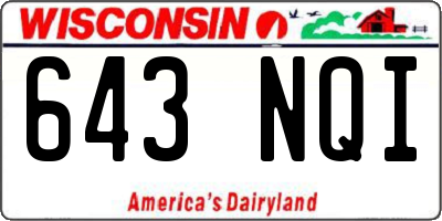 WI license plate 643NQI