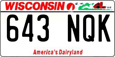 WI license plate 643NQK
