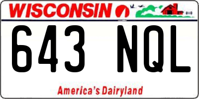 WI license plate 643NQL