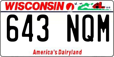 WI license plate 643NQM