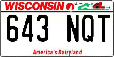 WI license plate 643NQT