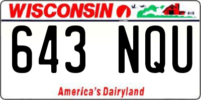 WI license plate 643NQU