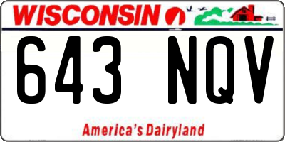 WI license plate 643NQV