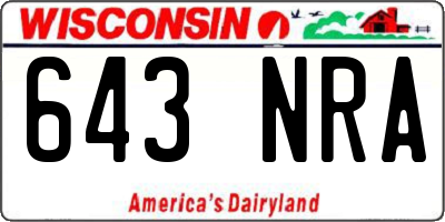 WI license plate 643NRA