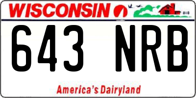 WI license plate 643NRB