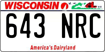 WI license plate 643NRC