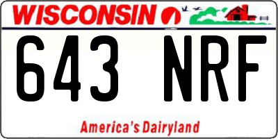 WI license plate 643NRF