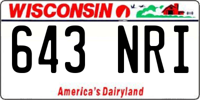 WI license plate 643NRI