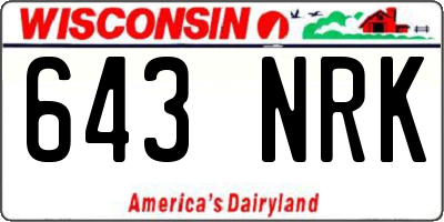 WI license plate 643NRK