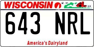 WI license plate 643NRL