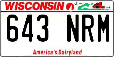 WI license plate 643NRM