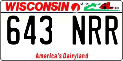 WI license plate 643NRR