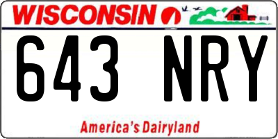 WI license plate 643NRY