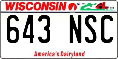 WI license plate 643NSC