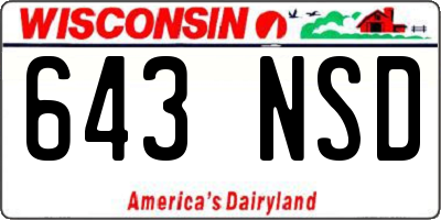 WI license plate 643NSD