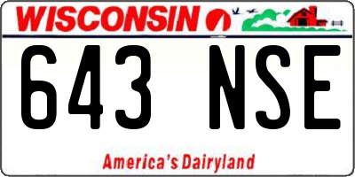 WI license plate 643NSE