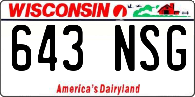 WI license plate 643NSG