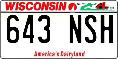 WI license plate 643NSH