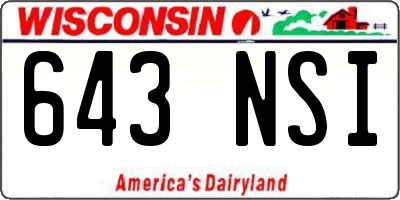 WI license plate 643NSI