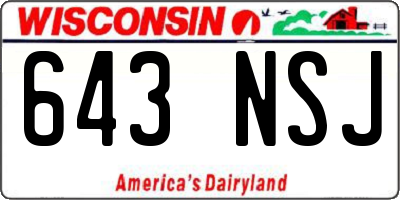 WI license plate 643NSJ