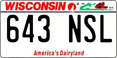 WI license plate 643NSL