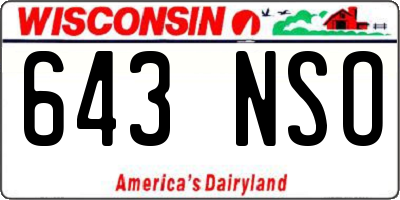 WI license plate 643NSO