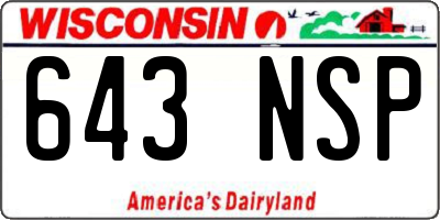 WI license plate 643NSP