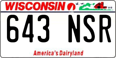 WI license plate 643NSR