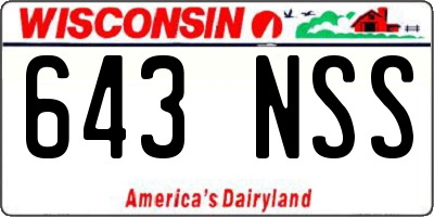 WI license plate 643NSS