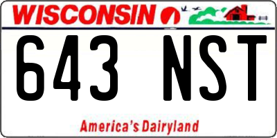 WI license plate 643NST