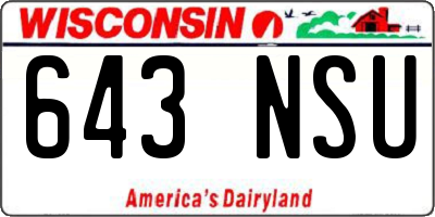 WI license plate 643NSU