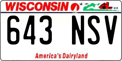 WI license plate 643NSV