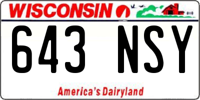 WI license plate 643NSY