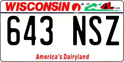 WI license plate 643NSZ