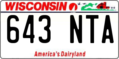 WI license plate 643NTA