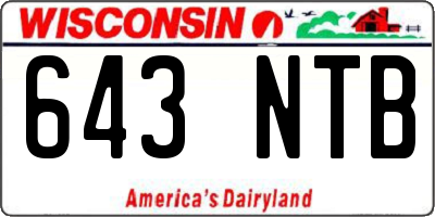 WI license plate 643NTB