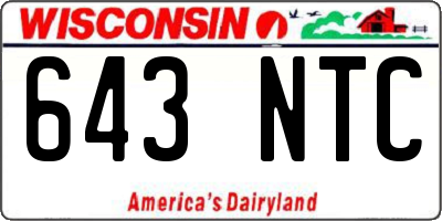 WI license plate 643NTC