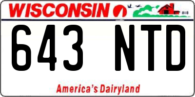 WI license plate 643NTD