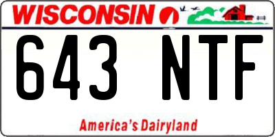 WI license plate 643NTF
